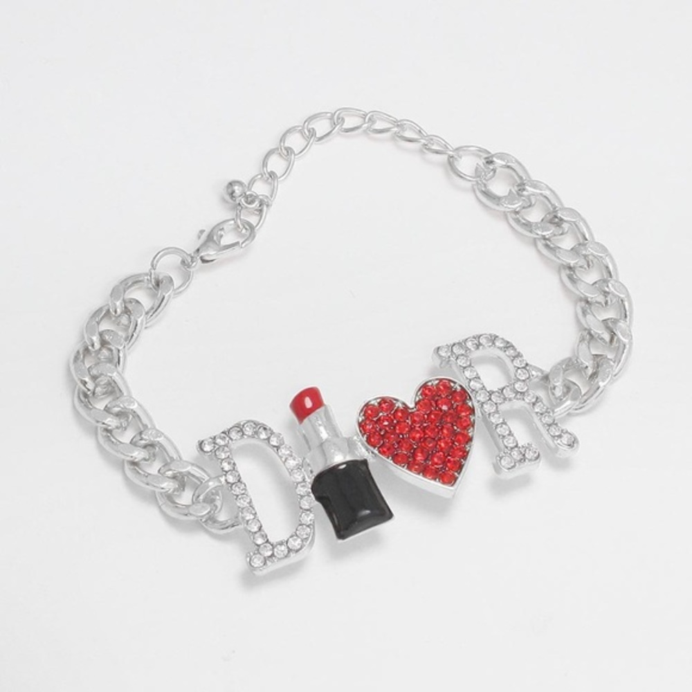 Silver heart charm bracelet